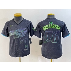 Youth Tampa Bay Rays 56 Randy Arozarena Charcoal 2024 City Connect Limited Stitched Baseball Jersey 1