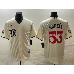 Men Texas Rangers 53 Adolis Garc EDa Cream City Connect Cool Base Stitched Baseball Jersey