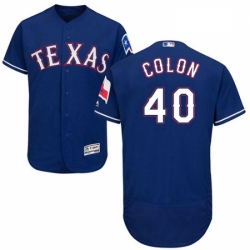 Mens Majestic Texas Rangers 40 Bartolo Colon Royal Blue Alternate Flex Base Authentic Collection MLB Jersey