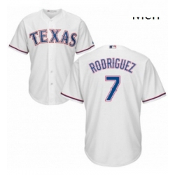 Mens Majestic Texas Rangers 7 Ivan Rodriguez Replica White Home Cool Base MLB Jersey