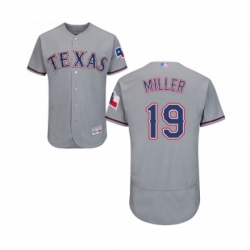 Mens Texas Rangers 19 Shelby Miller Grey Road Flex Base Authentic Collection Baseball Jersey