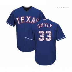 Mens Texas Rangers 33 Drew Smyly Authentic Royal Blue Team Logo Fashion Cool Base Baseball Jersey 