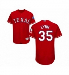 Mens Texas Rangers 35 Lance Lynn Red Alternate Flex Base Authentic Collection Baseball Jersey