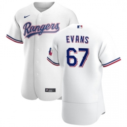 Texas Rangers 67 Demarcus Evans Men Nike White Home 2020 Authentic Player MLB Jersey