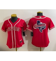 Women Texas Rangers Team Big Logo Red 2026 City Connect Stadium Stitched Baseball Jersey   001