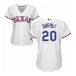 Womens Majestic Texas Rangers 20 Darwin Barney Authentic White Home Cool Base MLB Jersey 