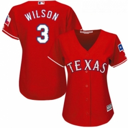 Womens Majestic Texas Rangers 3 Russell Wilson Authentic Red Alternate Cool Base MLB Jersey