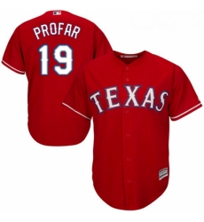 Youth Majestic Texas Rangers 19 Jurickson Profar Replica Red Alternate Cool Base MLB Jersey