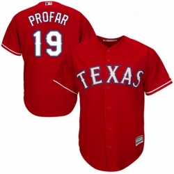 Youth Majestic Texas Rangers 19 Jurickson Profar Replica Red Alternate Cool Base MLB Jersey