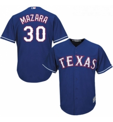 Youth Majestic Texas Rangers 30 Nomar Mazara Authentic Royal Blue Alternate 2 Cool Base MLB Jersey