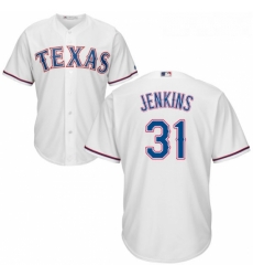 Youth Majestic Texas Rangers 31 Ferguson Jenkins Authentic White Home Cool Base MLB Jersey