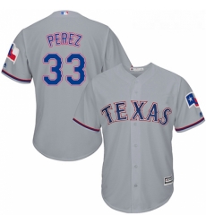 Youth Majestic Texas Rangers 33 Martin Perez Authentic Grey Road Cool Base MLB Jersey