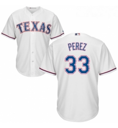 Youth Majestic Texas Rangers 33 Martin Perez Replica White Home Cool Base MLB Jersey