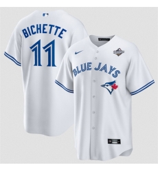 Men Toronto Blue Jays 11 Bo Bichette White 2025 World Series Home Cool Base Stitched Baseball Jersey