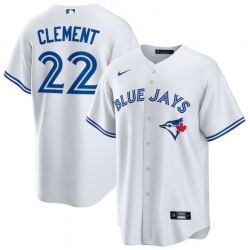 Men Toronto Blue Jays 22 Ernie Clement White Home Cool Base Stitched Baseball Jersey