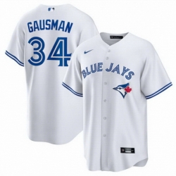 Men Toronto Blue Jays 34 Kevin Gausman White Home Cool Base Stitched Baseball Jersey
