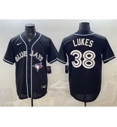 Men Toronto Blue Jays 38 Nathan Lukes 2026 Fashion Replica Black Out Stitched Baseball Jersey Men Toronto Blue Jays 38 Nathan Lukes 2026 Fashion Replica Black Out Stitched Baseball Jersey