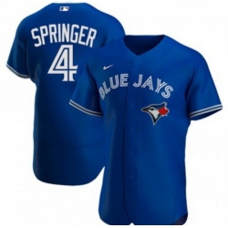 Men Toronto Blue Jays 4 George Springer Royal Flex Base Stitched Jerse