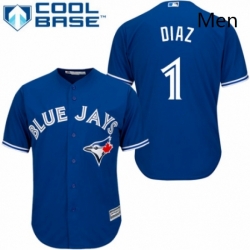 Mens Majestic Toronto Blue Jays 1 Aledmys Diaz Replica Blue Alternate MLB Jersey 