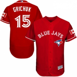 Mens Majestic Toronto Blue Jays 15 Randal Grichuk Scarlet Alternate Flex Base Authentic Collection MLB Jersey