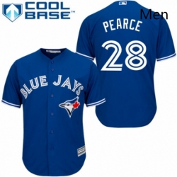 Mens Majestic Toronto Blue Jays 28 Steve Pearce Replica Blue Alternate MLB Jersey 