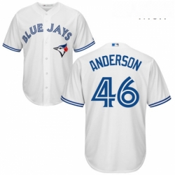 Mens Majestic Toronto Blue Jays 46 Brett Anderson Replica White Home MLB Jersey 