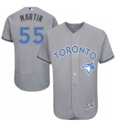 Mens Majestic Toronto Blue Jays 55 Russell Martin Authentic Gray 2016 Fathers Day Fashion Flex Base Jersey 