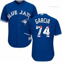 Mens Majestic Toronto Blue Jays 74 Jaime Garcia Authentic Blue Team Logo Fashion MLB Jersey 