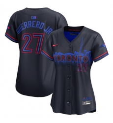 Women Toronto Blue Jays 27 Vladimir Guerrero Jr  Black 2024 City Connect Limited Stitched Baseball Jersey