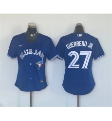Women Toronto Blue Jays 27 Vladimir Guerrero Jr  Blue Cool Base Stitched Baseball Jersey 28Run Small 29 Women Toronto Blue Jays 27 Vladimir Guerrero Jr  Blue Cool Base Stitched Baseball Jersey 28Run Small 29