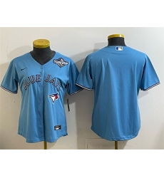 Women Toronto Blue Jays Blank Blue 2025 World Series Cool Base Stitched Baseball Jersey 