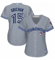 Womens Majestic Toronto Blue Jays 15 Randal Grichuk Authentic Grey Road MLB Jersey 