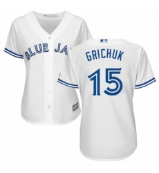 Womens Majestic Toronto Blue Jays 15 Randal Grichuk Replica White Home MLB Jersey 