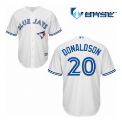 Womens Majestic Toronto Blue Jays 20 Josh Donaldson Replica White MLB Jersey