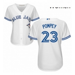 Womens Majestic Toronto Blue Jays 23 Dalton Pompey Replica White Home MLB Jersey