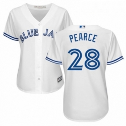 Womens Majestic Toronto Blue Jays 28 Steve Pearce Authentic White Home MLB Jersey 