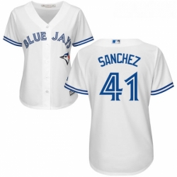 Womens Majestic Toronto Blue Jays 41 Aaron Sanchez Authentic White Home MLB Jersey