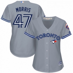 Womens Majestic Toronto Blue Jays 47 Jack Morris Replica Grey Road MLB Jersey 