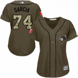 Womens Majestic Toronto Blue Jays 74 Jaime Garcia Authentic Green Salute to Service MLB Jersey 