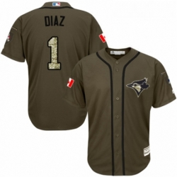 Youth Majestic Toronto Blue Jays 1 Aledmys Diaz Authentic Green Salute to Service MLB Jersey 