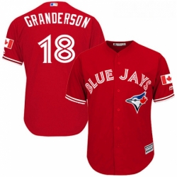 Youth Majestic Toronto Blue Jays 18 Curtis Granderson Replica Scarlet Alternate MLB Jersey 