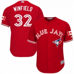 Youth Majestic Toronto Blue Jays 32 Dave Winfield Replica Scarlet Alternate MLB Jersey 