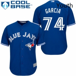 Youth Majestic Toronto Blue Jays 74 Jaime Garcia Replica Blue Alternate MLB Jersey 