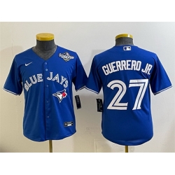 Youth Toronto Blue Jays 27 Vladimir Guerrero Jr  Royal 2025 World Series Cool Base Stitched Baseball Jersey