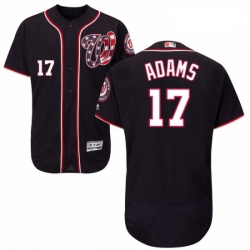 Mens Majestic Washington Nationals 17 Matt Adams Navy Blue Alternate Flex Base Authentic Collection MLB Jersey