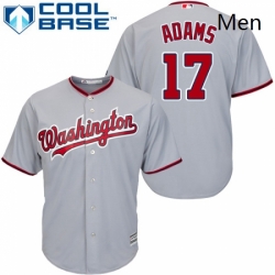 Mens Majestic Washington Nationals 17 Matt Adams Replica Grey Road Cool Base MLB Jersey 