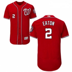 Mens Majestic Washington Nationals 2 Adam Eaton Red Flexbase Authentic Collection MLB Jersey