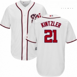 Mens Majestic Washington Nationals 21 Brandon Kintzler Replica White Home Cool Base MLB Jersey 