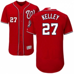 Mens Majestic Washington Nationals 27 Shawn Kelley Red Alternate Flex Base Authentic Collection MLB Jersey 