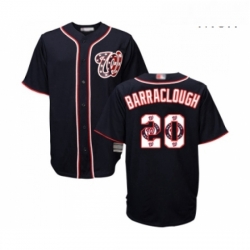 Mens Washington Nationals 20 Kyle Barraclough Authentic Navy Blue Team Logo Fashion Cool Base Baseball Jersey 